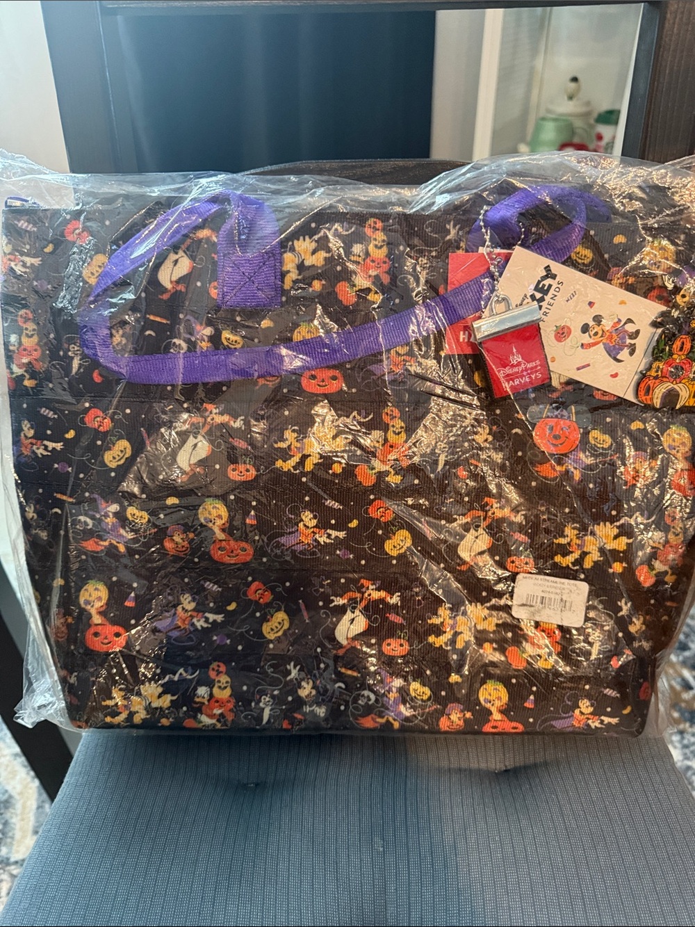 Disney Halloween Tote Bag with Black, Orange, Purple Accents